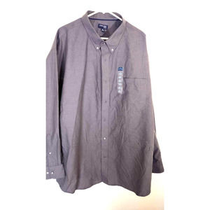 St Johns Bay Easy Care Gray Button Down Size 4 Xl Dress Shirt NWT